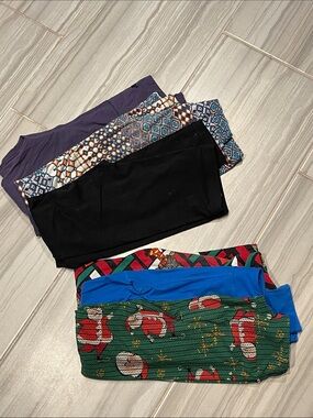 Mixed Leggings Bundle of 7 in Black, Blue, Green, Purple & Patterned Prints